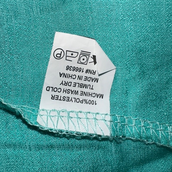 Kindred Turquoise Embroidered Floral Dragonflies Scoop Neck Blouse Top 2X - Picture 5 of 8